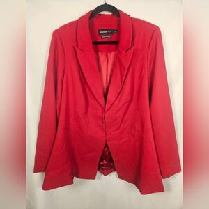 Studio by Torrid Red Refined Crepe Corset Blazer Jacket Size 4 Plus Structured